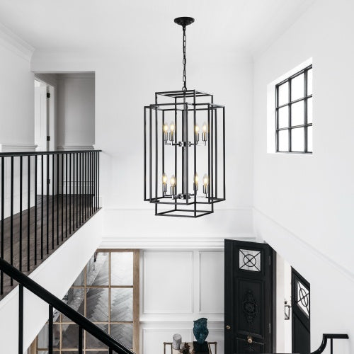 Viva Smart Living Collection: 8‑Lantern Tiered Farmhouse Chandelier