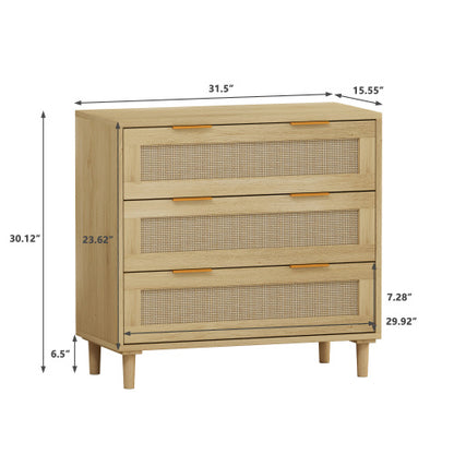 The Viva 3-Drawer Rattan Locker Set – Natural Texture, Urban Precision