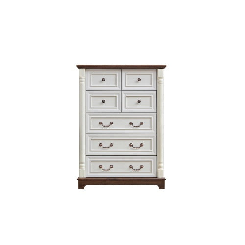 Rustic 7-Drawer Dresser with Wooden Base & Riser Trim – Timeless Elegance for Your Home