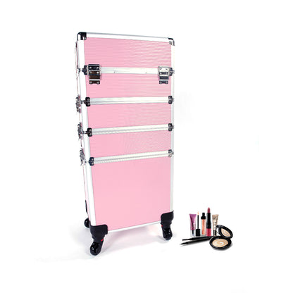 rolling vanity case with portable beauty