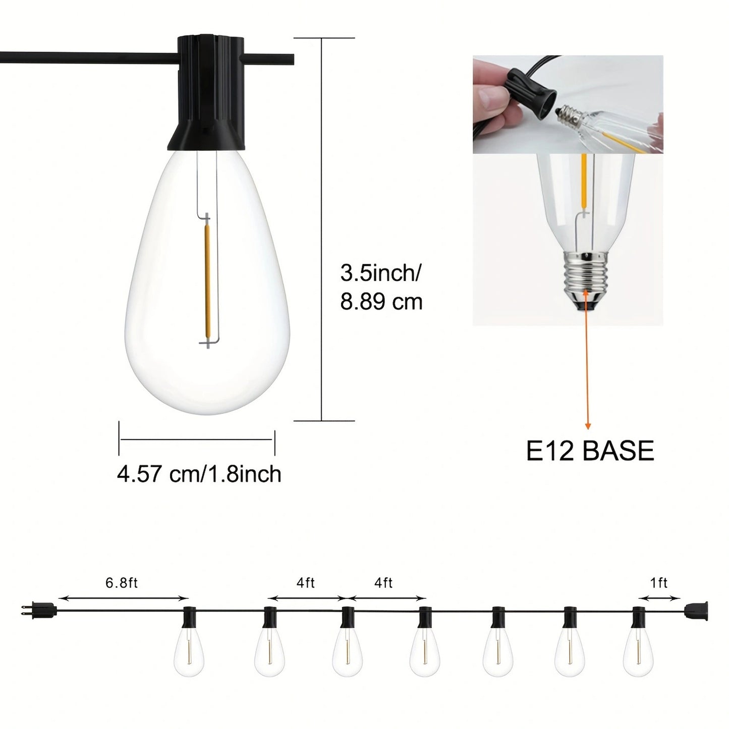 High-Voltage S14 Light String – Weatherproof Outdoor LED String Lights for Patio, Backyard & Commercial Use