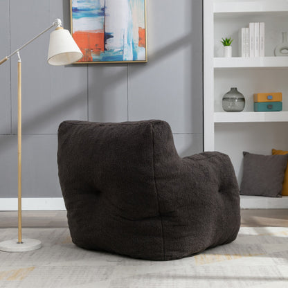 Dark Gray Teddy-Texture Bean Bag Chair | Viva