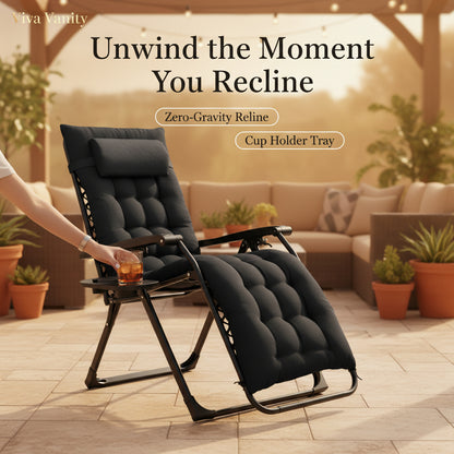 Black recliner chair with armrest and cup holder on a white background