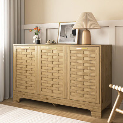 Wood-Finish 3-Door Storage Cabinet | Viva