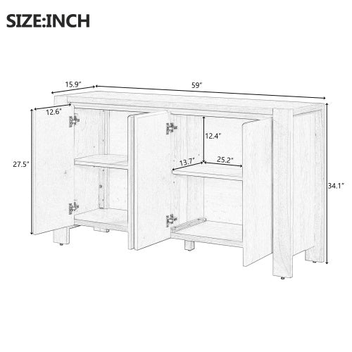 Vintage 4-Door Cabinet - Timeless Elegance for Your Home