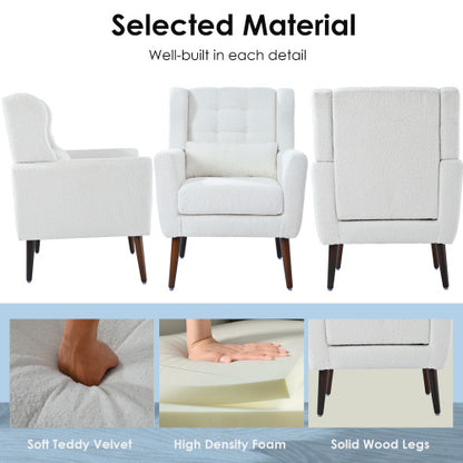 White Teddy Upholstered Armchair | Viva Cozy Luxe