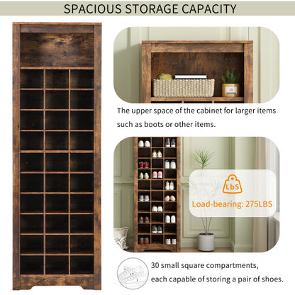 Rustic Brown Tall Shoe Cabinet Console | Viva