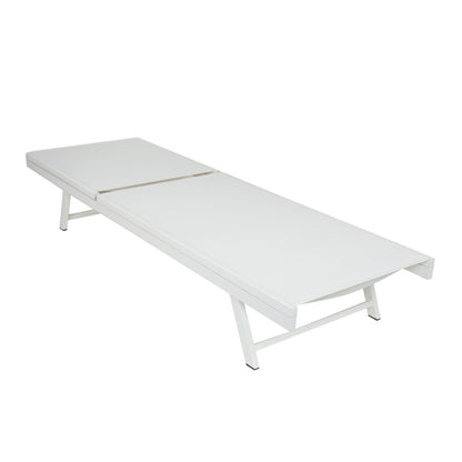 Salton White Adjustable Chaise Lounge, Metal & Mesh | Viva