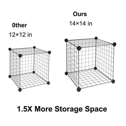 🗄️ Viva Essentials – 16-Grid Iron Mesh Material Storage Rack
