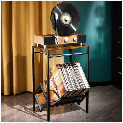 3-Tier Record Player Stand with Vinyl Storage | Viva