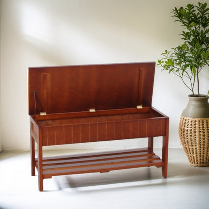 Viva Elite Heritage Cherry Wood Storage Bench – The Future of Entryway Seating