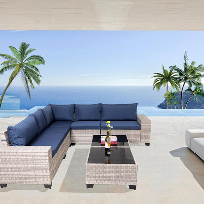 Viva Smart Living Collection: 7‑Piece Outdoor Wicker Patio Set