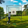 10x10x10ft Golf Practice Net Cage w/ Metal Frame & Hitting Net Kit – Indoor & Outdoor