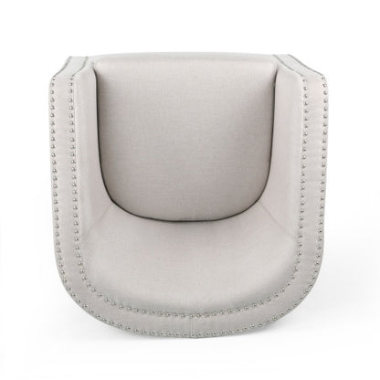 Wheat Linen-Upholstered Swivel Club Chair | Viva