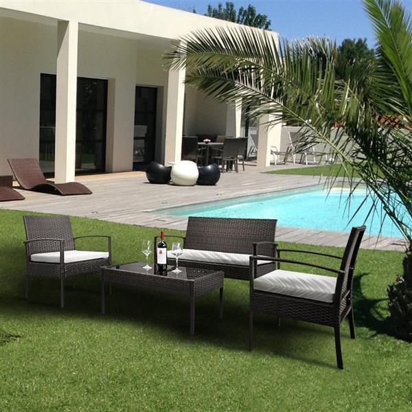 Viva Smart Living Collection: 4 Piece Rattan Sofa Set