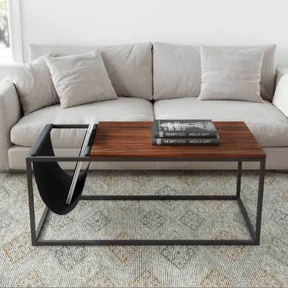 Viva Elite Riley Walnut Sofa Table with Metal Frame - The Future of Industrial Elegance