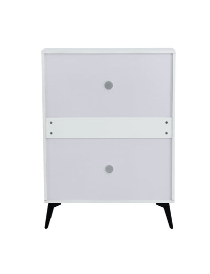 Shoe Cabinet , Shoe Storage Shelves, Metal Leg, White