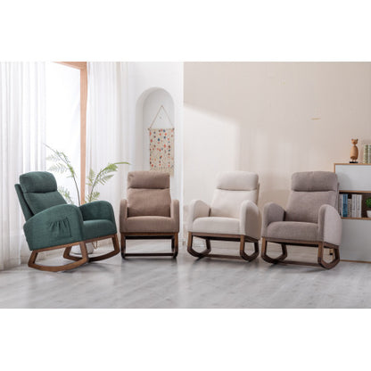 Emerald Green Glider Rocker with Ottoman | Viva