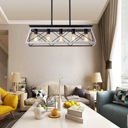 5-Light Farmhouse Chandelier – Elegant Rustic Dining Room Lighting