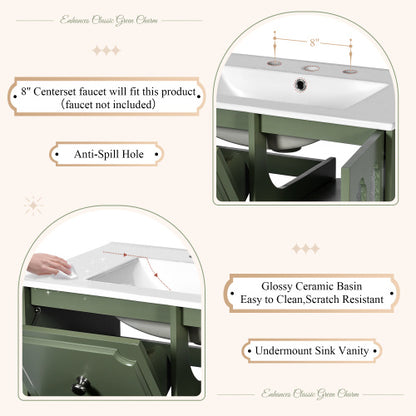 bathroom vanity styled for powder rooms