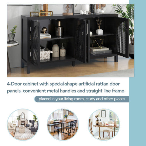 Viva Atelier Palma Large Storage Sideboard with Faux Rattan Doors