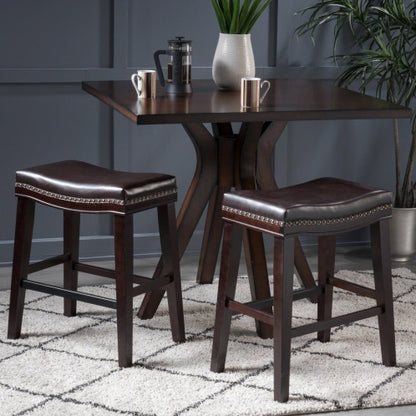 Dark Brown Diamond-Tufted Bar Stool | Viva Ludlow