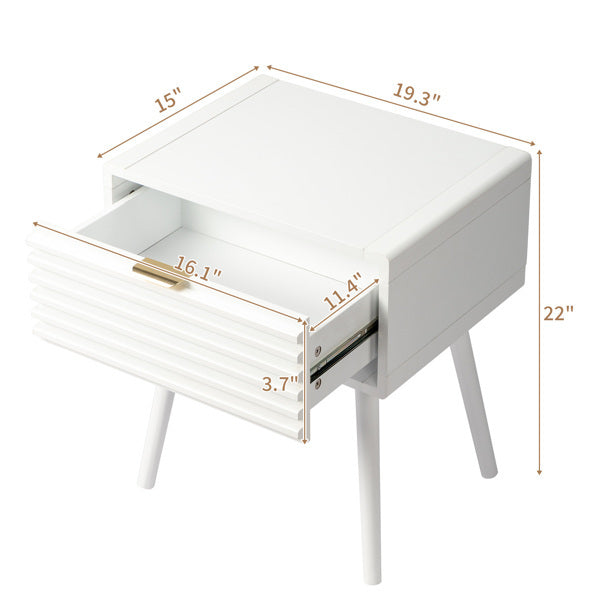 White Single-Drawer Nightstand | Viva Elite
