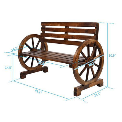 Viva Roue Collection: Viva Roue Carbonized Wood Wheel Bench