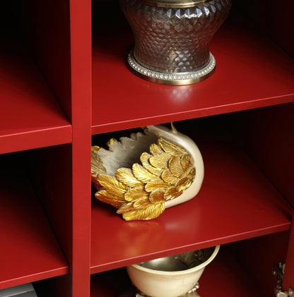 Red Sideboard with 4 Glass Doors & Adjustable Shelves | Viva