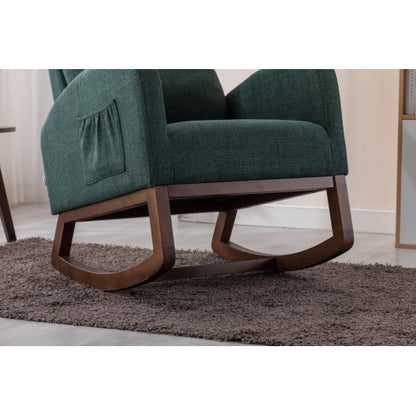 Emerald Green Glider Rocker with Ottoman | Viva