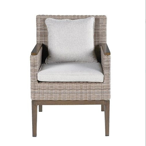 Viva Atelier Marina Light Brown Wicker Patio Armchair