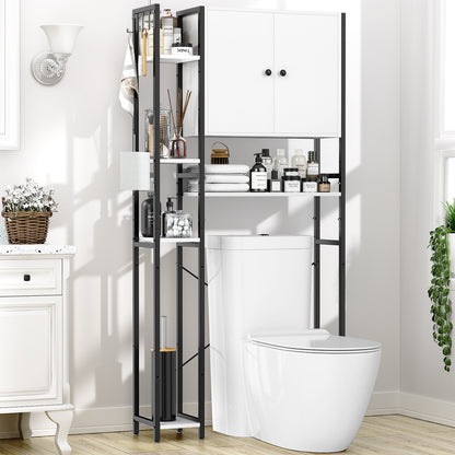 Elegant Bathroom Storage Cabinet with 4 Adjustable Side Shelves - Maximize Your Space with Style