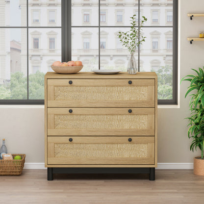 Viva Harmony Collection: Viva Harmony Rope-Woven 3-Drawer Storage Cabinet