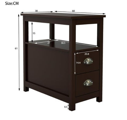 Viva Dreamscape Elite Modern Slim Bedside Table – Premium Compact Nightstand for Small Spaces