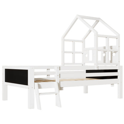Twin House Bed with Ladder, Drawer & Blackboards | Viva