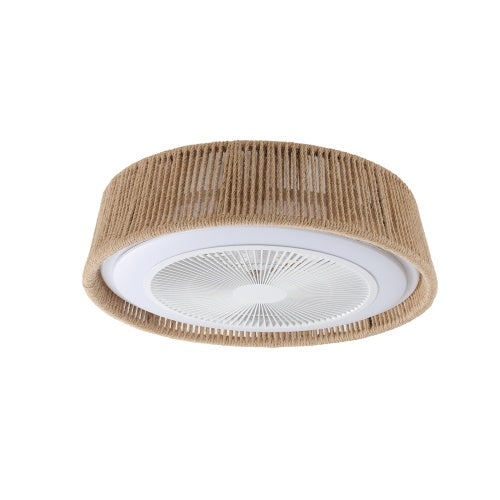 Bohemian Style LED Dimmable Ceiling Light with Built-in Fan & Remote Control