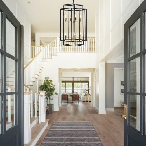 Viva Smart Living Collection: 8‑Lantern Tiered Farmhouse Chandelier