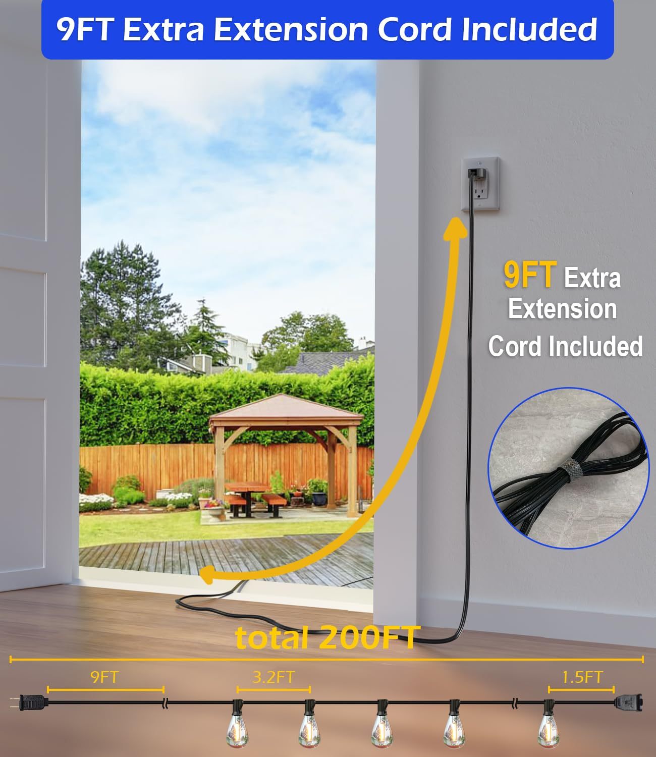 High-Voltage S14 Light String – Weatherproof Outdoor LED String Lights for Patio, Backyard & Commercial Use