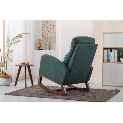 Emerald Green Glider Rocker with Ottoman | Viva