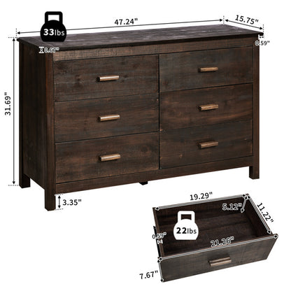 Viva Solstice Brown MDF Six-Drawer Chest