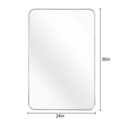 Silver 24x36 Inch Metal Rectangular Mirror