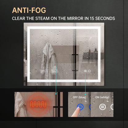 Smart LED Bathroom Mirror with Touch Button Control | Viva Vanity