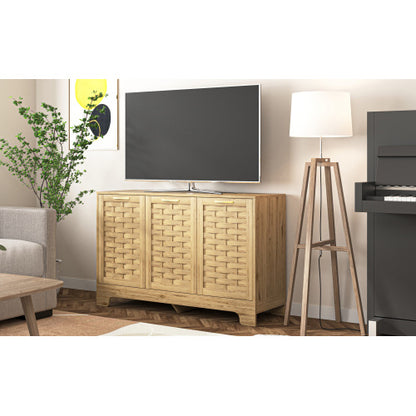 Wood-Finish 3-Door Storage Cabinet | Viva