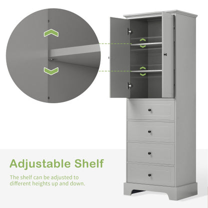 Viva Smart Living Collection: Dual-Door & Quad-Drawer Cabinet