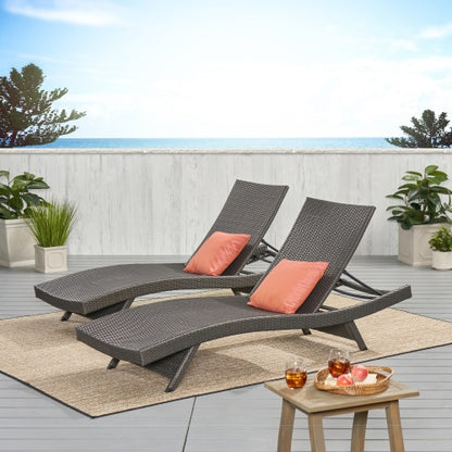 Salem Gray PE Wicker Chaise Lounges, Set of 2 | Viva