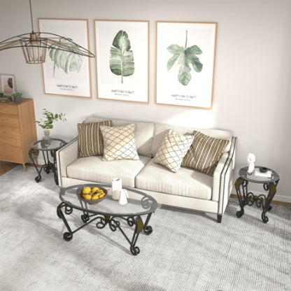 Luxury Tempered Glass Coffee Table Set – Elevate Your Living Space with Modern Elegance