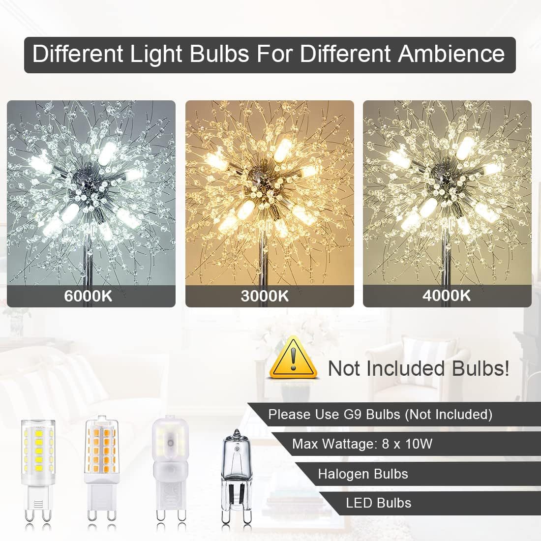 Modern Crystal Floor Lamp - 69-inch Tall Elegant Standing Lamp for Bedroom & Living Room Decor