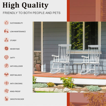 White Poplar Windsor Wood Rocking Chair