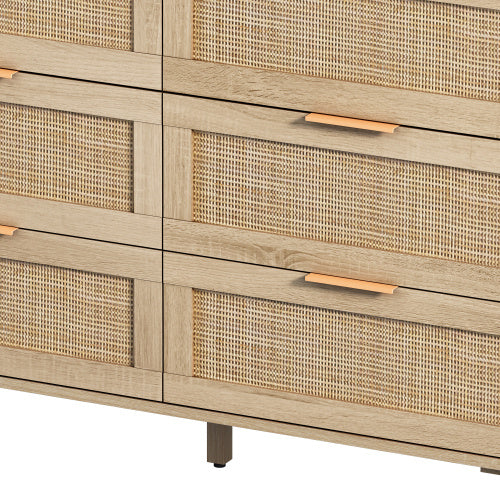 Drawers Rattan Storage Cabinet Rattan Drawer,for Bedroom,Living Room,Natural