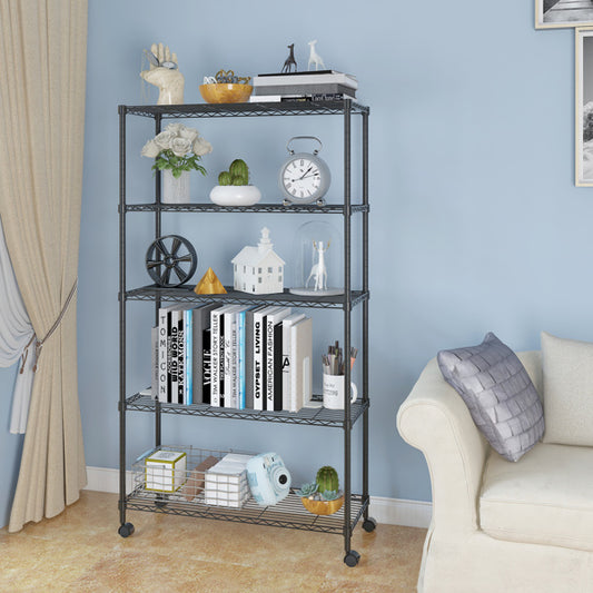 Viva Obsidian Collection: Viva Obsidian Five-Layer Metal Shelf